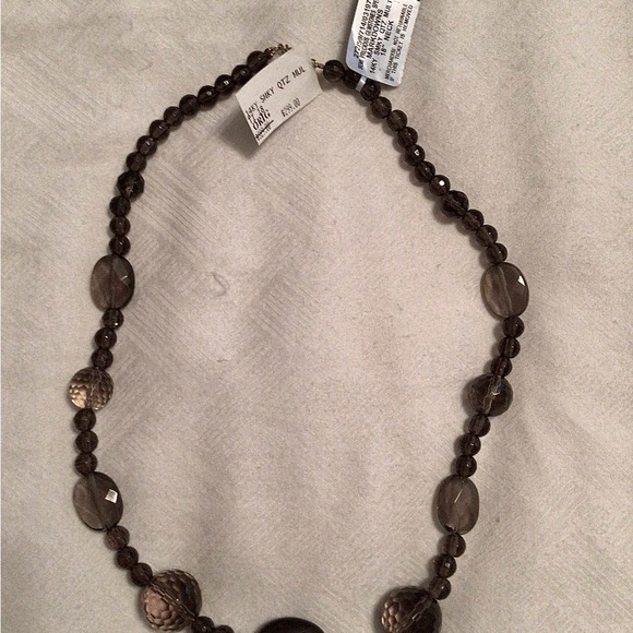 Genuine Faceted Smoky Quartz 14k 18in Necklace New with Tags - Picture 1 of 1
